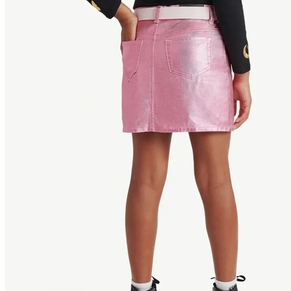 🎀Wicked x Justice Girl's Pink Shimmering Denim Skirt Skort 12yrs-14 yrs 16yrs✨ - Picture 4 of 8